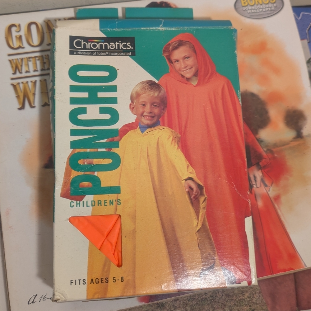 Vintage 90's Totes Chromatics Children's Poncho Orange Ages 5-8 New